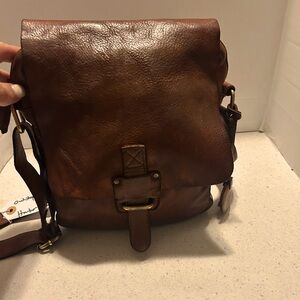 Men's Harbour Brown Leather Messenger Bag